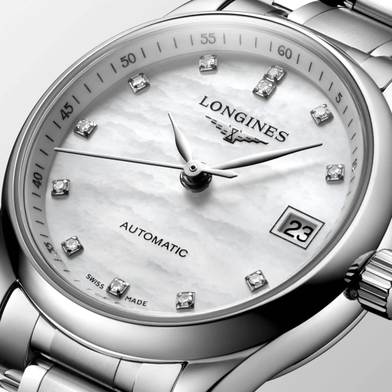 Longines,Master 25.50mm,25.50mm,Stainless Steel,White,Automatic,Date,40hours,L2,L2.128.4.87.6