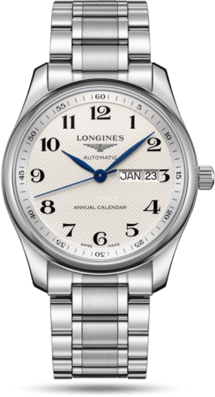 Longines,Master 40mm,40mm,Stainless Steel,Silver,Automatic,Annual Calendar,Month,Day,L2,L2.910.4.78.6