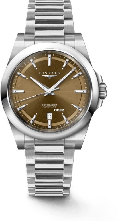 Longines,Conquest 41mm,41mm,Stainless Steel,Brown,Automatic,Day,72hours,L3,L3.830.4.62.6
