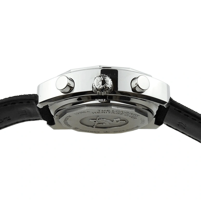 Longines,Heritage Classic 43mm,43mm,Stainless Steel,Black,Automatic,Chronograph,Day,L2,L2.796.4.52.2