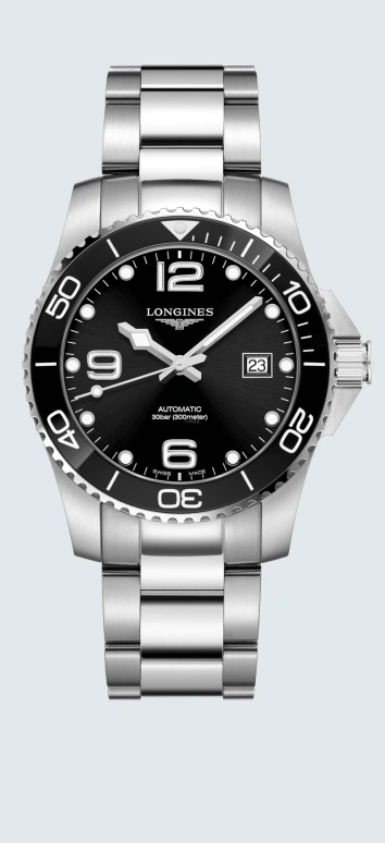 Longines,HydroConquest 41mm,41mm,Stainless Steel,Black,Automatic,Date,65hours,L3,L3.781.4.56.6