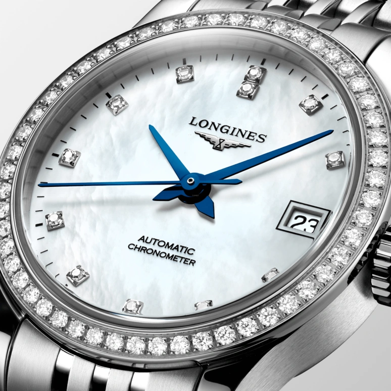 Longines,Record 26mm,26mm,Stainless Steel,White,Automatic,Date,40hours,L2,L2.320.0.87.6
