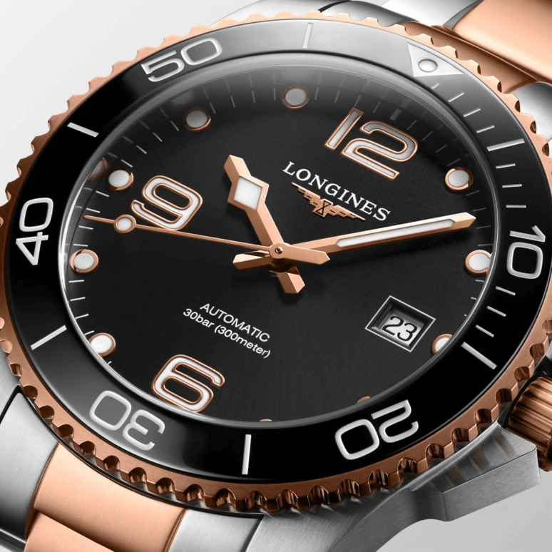 Longines,HydroConquest 41mm,41mm,Stainless Steel,Black,Automatic,Day,72hours,L3,L3.781.3.58.7
