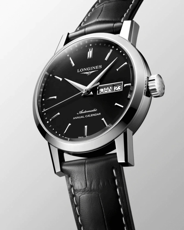 Longines,1832 40mm,40mm,Stainless Steel,Black,Automatic,Annual Calendar,Month,Day,L4,L4.827.4.52.0