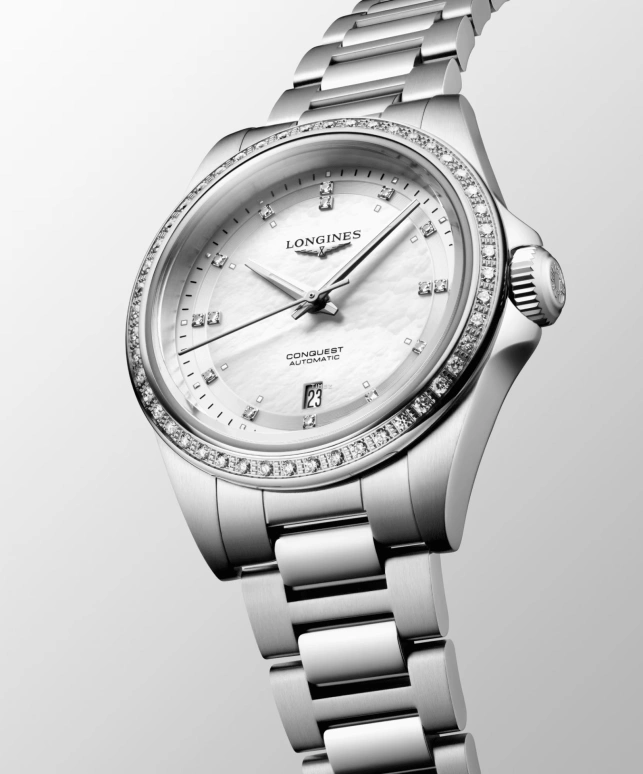 Longines,Sport 30mm,30mm,Stainless Steel,Silver White,Automatic,Day,Anti-magnetic,L3,L3.320.0.87.6