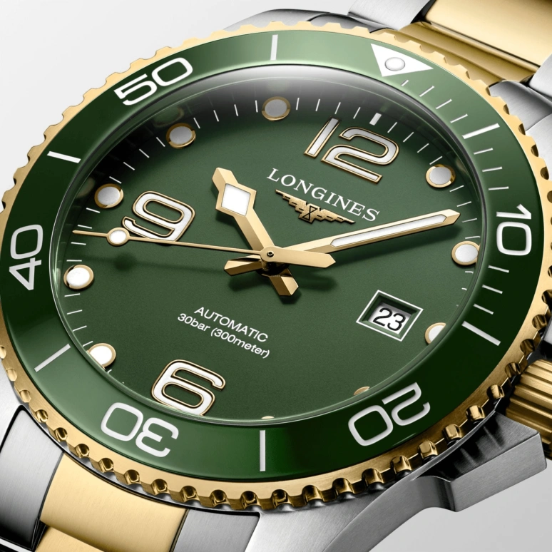 Longines,HydroConquest 43mm,43mm,Ceramic,Stainless Steel,Green,Automatic,Date,64hours,L3,L3.782.3.06.7