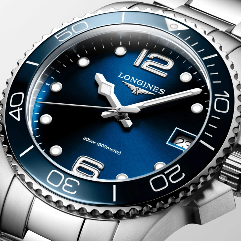 Longines,HydroConquest 32mm,32mm,Stainless Steel,Blue,Quartz,Day,26280hours,L3,L3.370.4.96.6