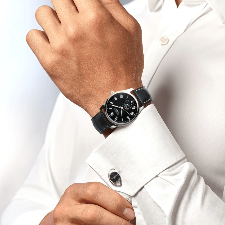Longines,Master 40mm,40mm,Stainless Steel,Black,Automatic,Moonphase,Day,L2,L2.909.4.51.7