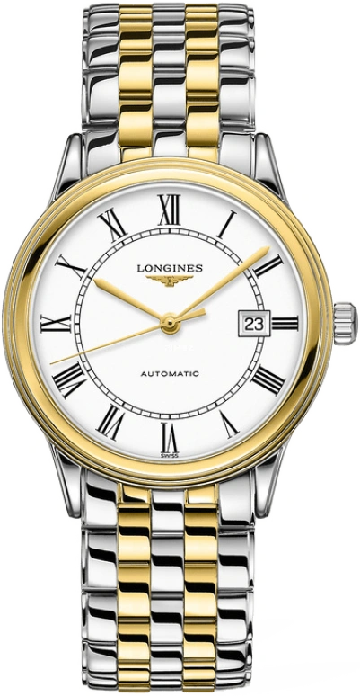 Longines,Flagship 40mm,40mm,Stainless Steel,White,Automatic,Date,64hours,L4,L4.984.3.21.7