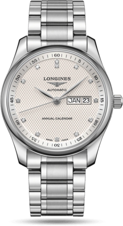 Longines,Master 40mm,40mm,Stainless Steel,Silver,Automatic,Annual Calendar,Month,Date,L2,L2.910.4.77.6