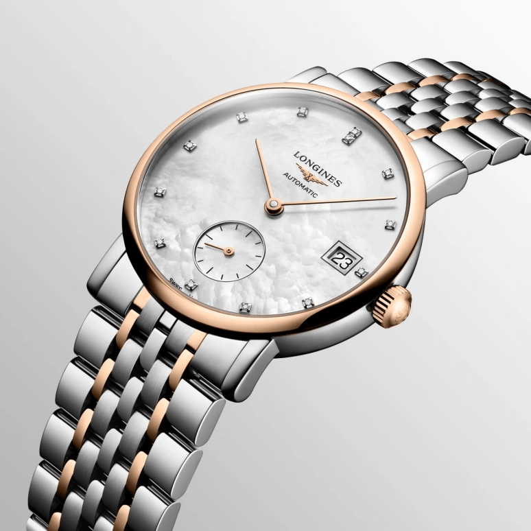 Longines,Elegant 34.50mm,34.50mm,Stainless Steel,White,Automatic,Day,72hours,L4,L4.312.5.87.7