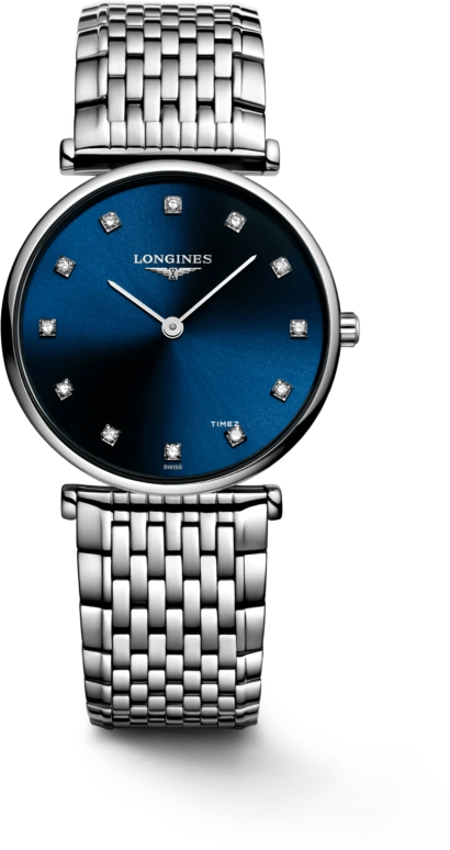 Longines,La Grande Classique 29mm,29mm,Stainless Steel,Blue,Quartz,In-house Caliber,Sapphire,Hardlex,L4,L4.512.4.97.C