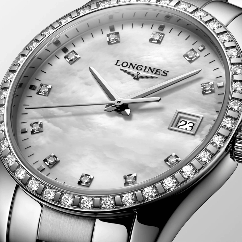 Longines,Conquest Classic 34mm,34mm,Stainless Steel,White,Quartz,Date,26280hours,L2,L2.386.0.87.6