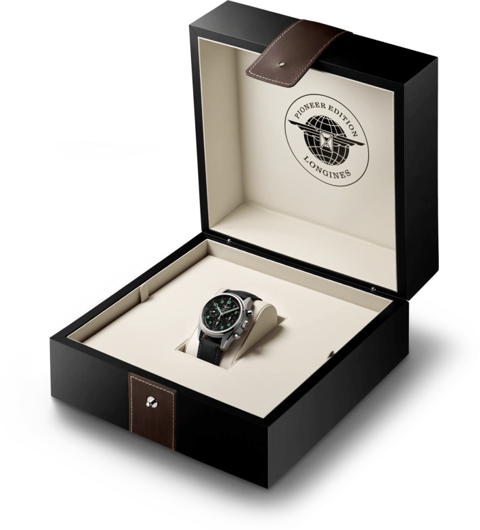 Longines,Spirit 42mm,42mm,Stainless Steel,Black,Automatic,Chronograph,Date,Column Wheel,L3,L3.829.1.53.2