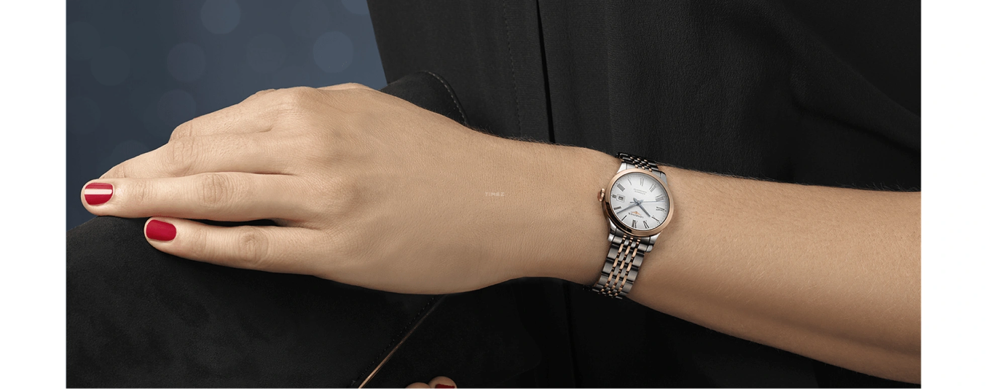 Longines,Record 30mm,30mm,Pink Gold,Stainless Steel,White,Automatic,Date,40hours,L2,L2.321.5.11.7