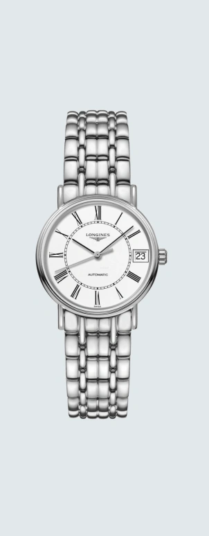 Longines,Presence 30mm,30mm,Stainless Steel,White,Automatic,Date,64hours,L4,L4.322.4.11.6