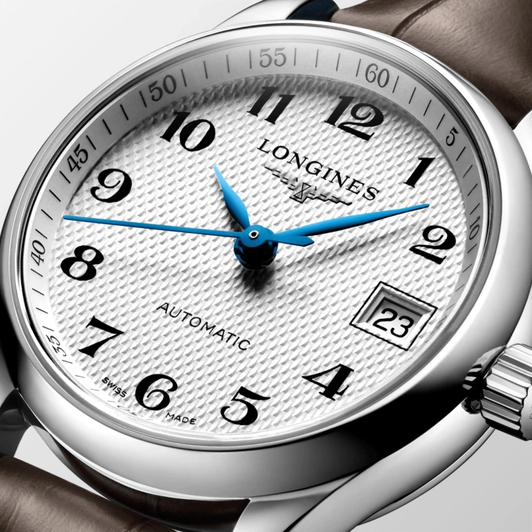 Longines,Master 25.50mm,25.50mm,Stainless Steel,Beige,Automatic,Date,40hours,L2,L2.128.4.78.3