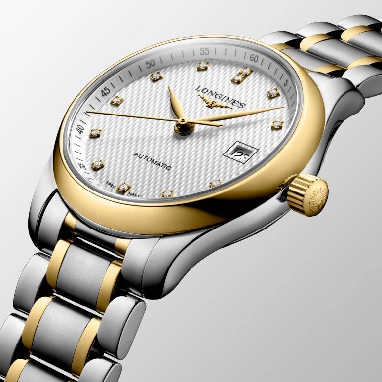 Longines,Master 29mm,29mm,Yellow Gold,Stainless Steel,Silver,Automatic,Date,40hours,L2,L2.257.5.77.7