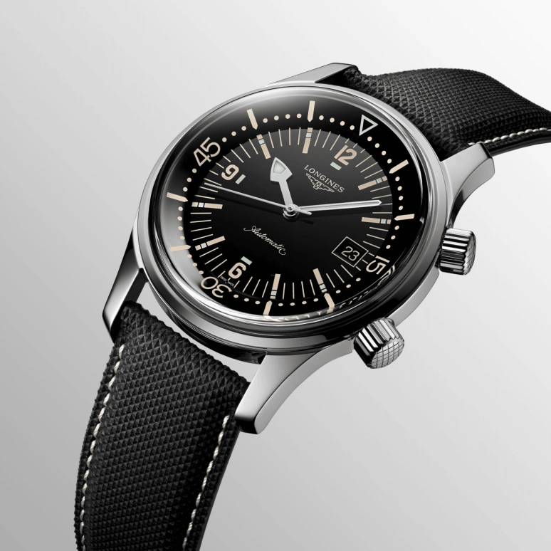Longines,Heritage Classic 42mm,42mm,Stainless Steel,Black,Automatic,Date,65hours,L3,L3.774.4.50.0