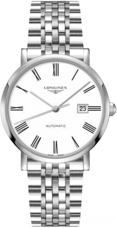 Longines,Elegant 41mm,41mm,Stainless Steel,White,Automatic,Date,64hours,L4,L4.911.4.11.6
