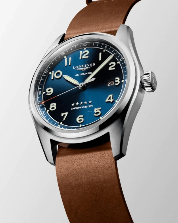 Longines,Spirit 42mm,42mm,Stainless Steel,Blue,Automatic,Date,64hours,L3,L3.811.4.93.9