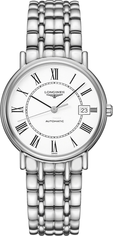 Longines,Presence 34.50mm,34.50mm,Stainless Steel,White,Automatic,Day,42hours,L4,L4.821.4.11.6