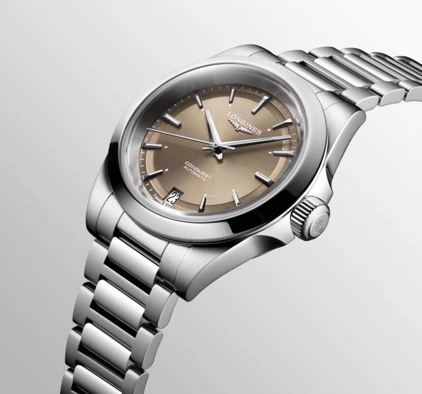 Longines,Conquest 34mm,34mm,Stainless Steel,Brown,Automatic,Day,72hours,L3,L3.430.4.62.6