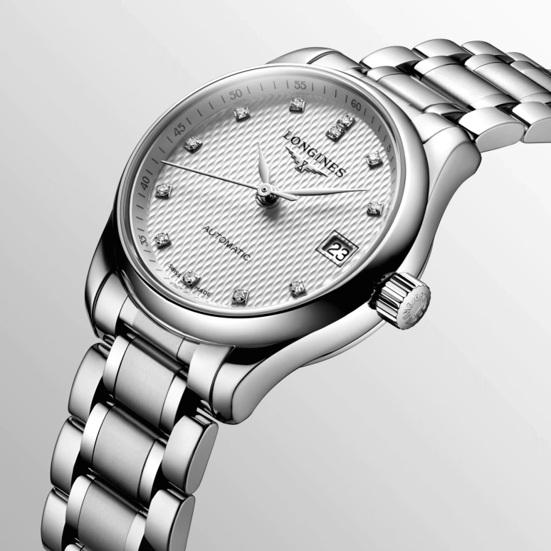 Longines,Master 25.50mm,25.50mm,Stainless Steel,Beige,Automatic,Date,40hours,L2,L2.128.4.77.6