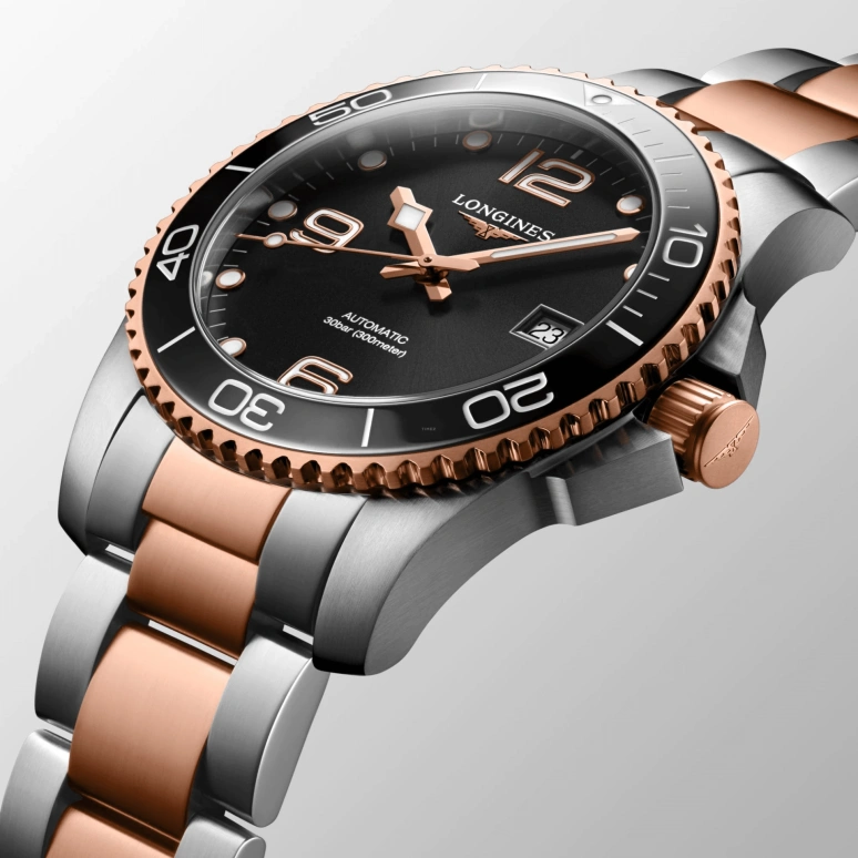 Longines,HydroConquest 41mm,41mm,Stainless Steel,Black,Automatic,Day,72hours,L3,L3.781.3.58.7