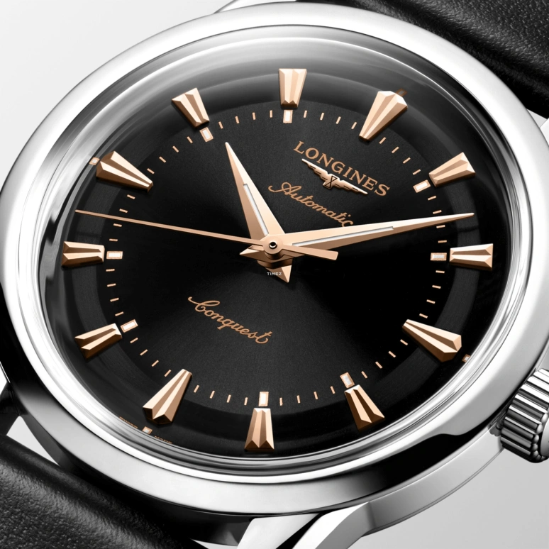 Longines,Conquest Heritage 38mm,38mm,Stainless Steel,Black,Automatic,Anti-magnetic,72hours,L1,L1.649.4.52.2