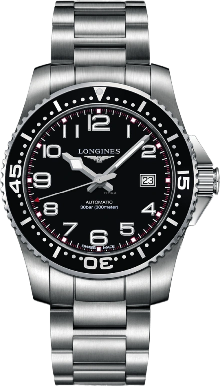 Longines,HydroConquest 41mm,41mm,Stainless Steel,Black,Automatic,Chronograph,Date,L3,L3.695.4.53.6