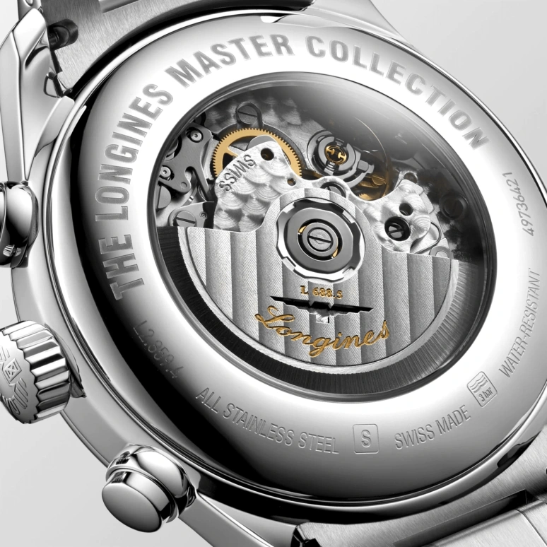 Longines,Master 44mm,44mm,Stainless Steel,Blue,Automatic,Chronograph,Day,Column Wheel,L2,L2.859.4.92.6