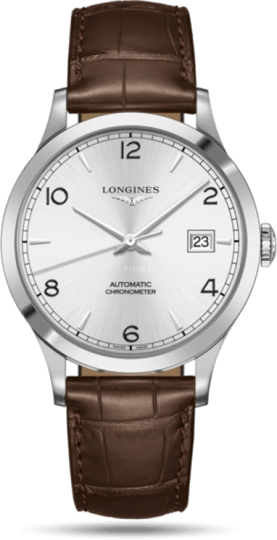 Longines,Record 40mm,40mm,Stainless Steel,Silver,Automatic,Date,64hours,L2,L2.821.4.76.2