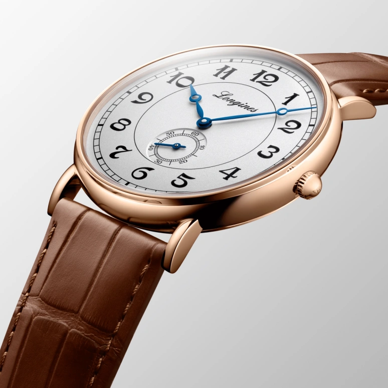 Longines,Heritage Classic 38.50mm,38.50mm,Pink Gold,White,Automatic,42hours,In-house Caliber,L4,L4.785.8.73.2