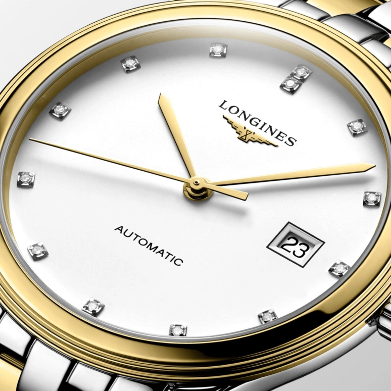 Longines,Flagship 40mm,40mm,Stainless Steel,White,Automatic,Date,64hours,L4,L4.984.3.27.7