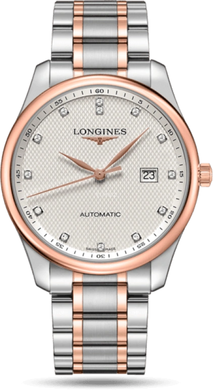 Longines,Master 42mm,42mm,Pink Gold,Stainless Steel,Silver,Automatic,Date,65hours,L2,L2.893.5.77.7