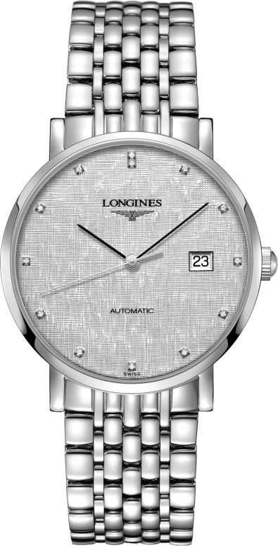 Longines,Elegant 39mm,39mm,Stainless Steel,Silver,Automatic,Day,72hours,L4,L4.910.4.77.6