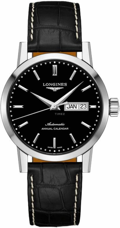 Longines,1832 40mm,40mm,Stainless Steel,Black,Automatic,Annual Calendar,Month,Day,L4,L4.827.4.52.0