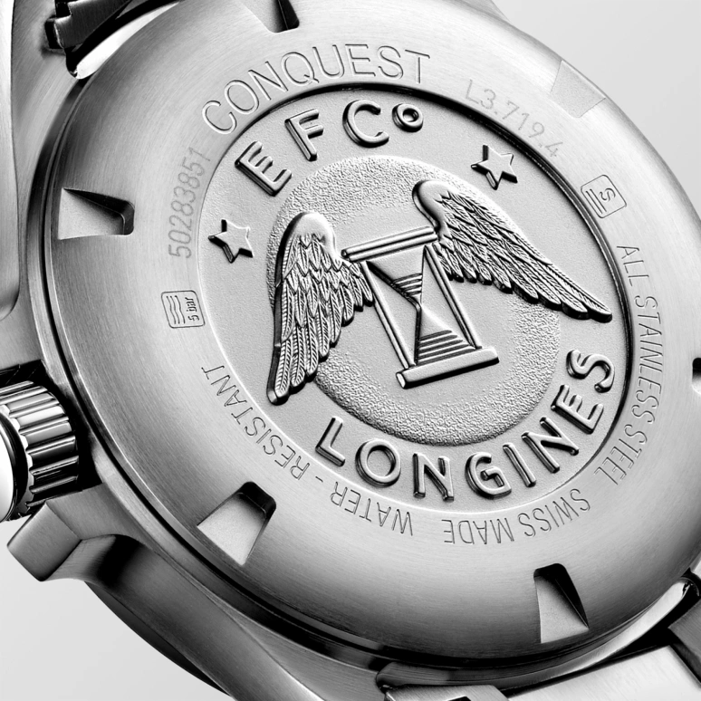Longines,Conquest V.H.P. 41mm,41mm,Ceramic,Stainless Steel,Black,Quartz,Date,In-house Caliber,L3,L3.719.4.56.6