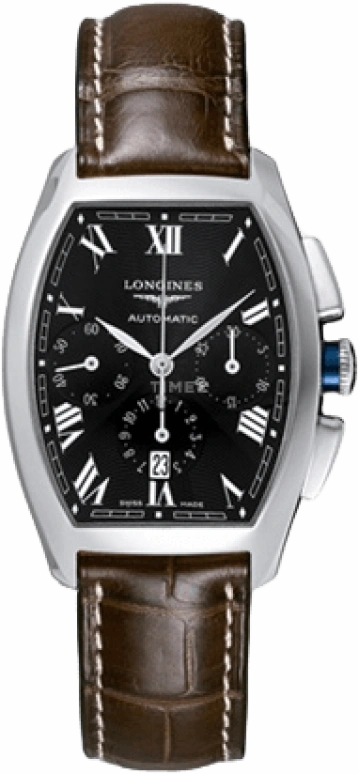 Longines,Evidenza 30.50mm,30.50mm,Stainless Steel,Black,Automatic,Chronograph,Date,L2,L2.156.4.51.2