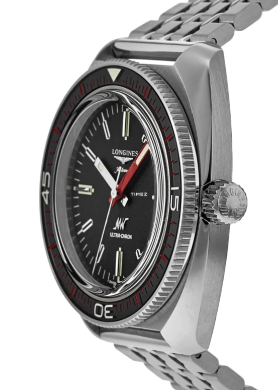 Longines,Ultra‑Chron 43mm,43mm,Stainless Steel,Black,Automatic,52hours,In-house Caliber,L2,L2.836.4.52.9