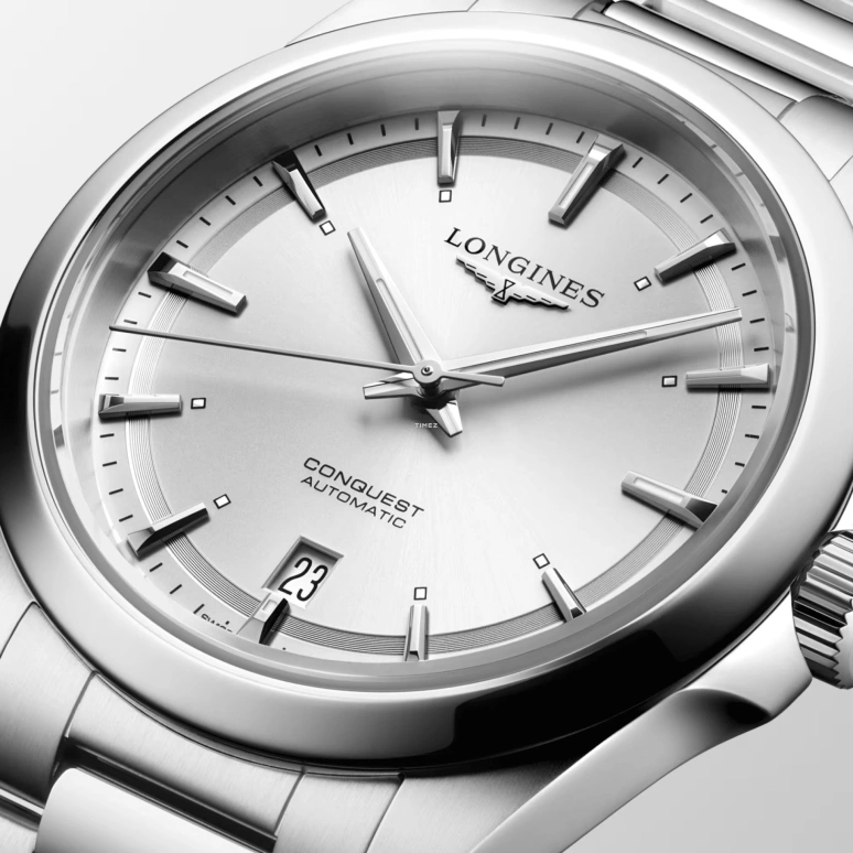 Longines,Conquest 38mm,38mm,Stainless Steel,Silver,Automatic,Day,Anti-magnetic,L3,L3.720.4.72.6