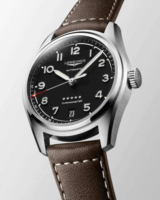Longines,Spirit 37mm,37mm,Stainless Steel,Black,Automatic,Date,64hours,L3,L3.410.4.53.0