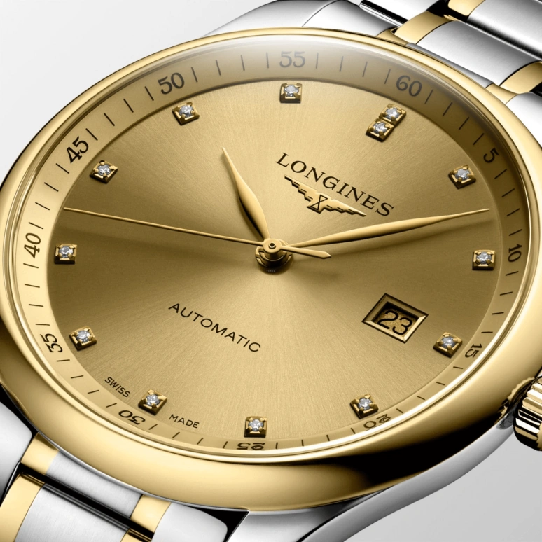 Longines,Master 42mm,42mm,Yellow Gold,Stainless Steel,Champagne,Automatic,Date,64hours,L2,L2.893.5.37.7