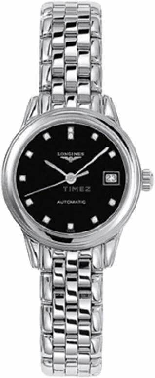 Longines,Flagship 26mm,26mm,Stainless Steel,Black,Automatic,Date,40hours,L4,L4.274.4.57.6