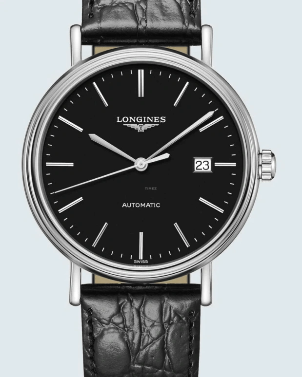 Longines,Presence 40mm,40mm,Stainless Steel,Black,Automatic,Date,65hours,L4,L4.922.4.52.2