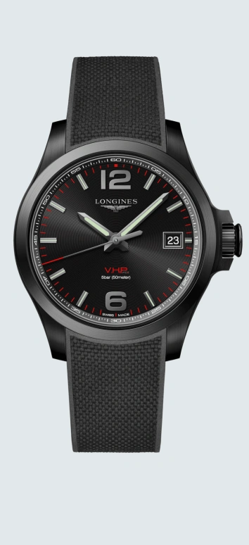 Longines,Conquest V.H.P. 41mm,41mm,Stainless Steel,Black,Quartz,Date,In-house Caliber,L3,L3.716.2.56.9