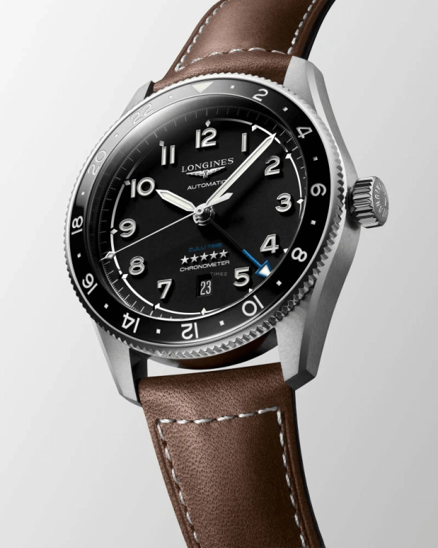 Longines,Spirit 42mm,42mm,Stainless Steel,Black,Automatic,Date,65hours,L3,L3.812.4.53.2