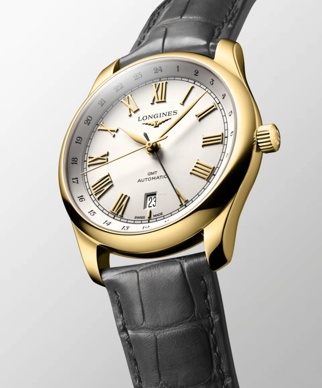 Longines,Master 40mm,40mm,Yellow Gold,Silver White,Automatic,Day,Dule Time,L2,L2.844.6.71.2