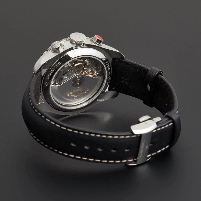 Longines,GrandeVitesse 42mm,42mm,Stainless Steel,Black,Automatic,Chronograph,Day,L3,L3.636.4.56.0